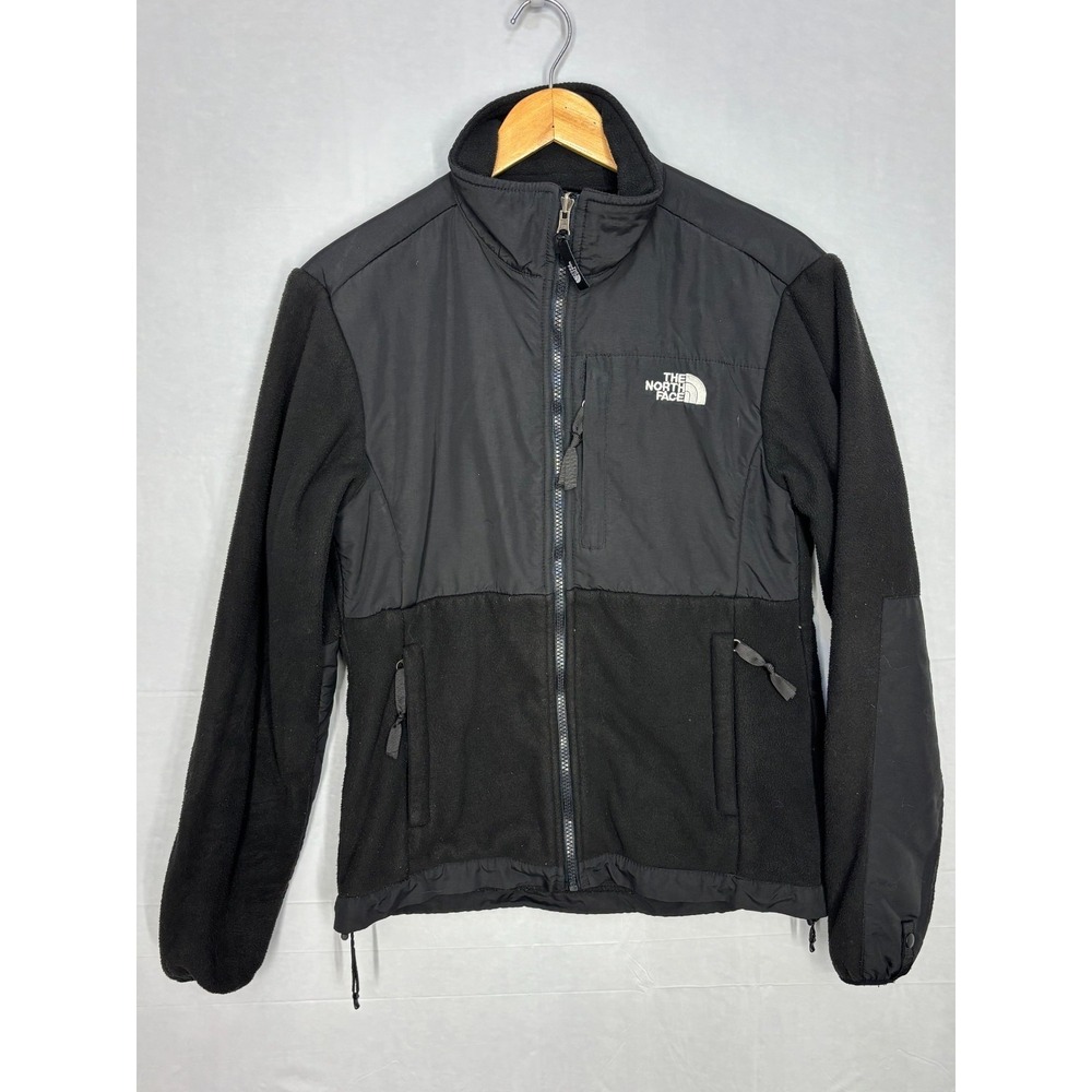 The North Face Full Zip Denali Fleece Jacket Womens Black Logo Zipper Pockets M